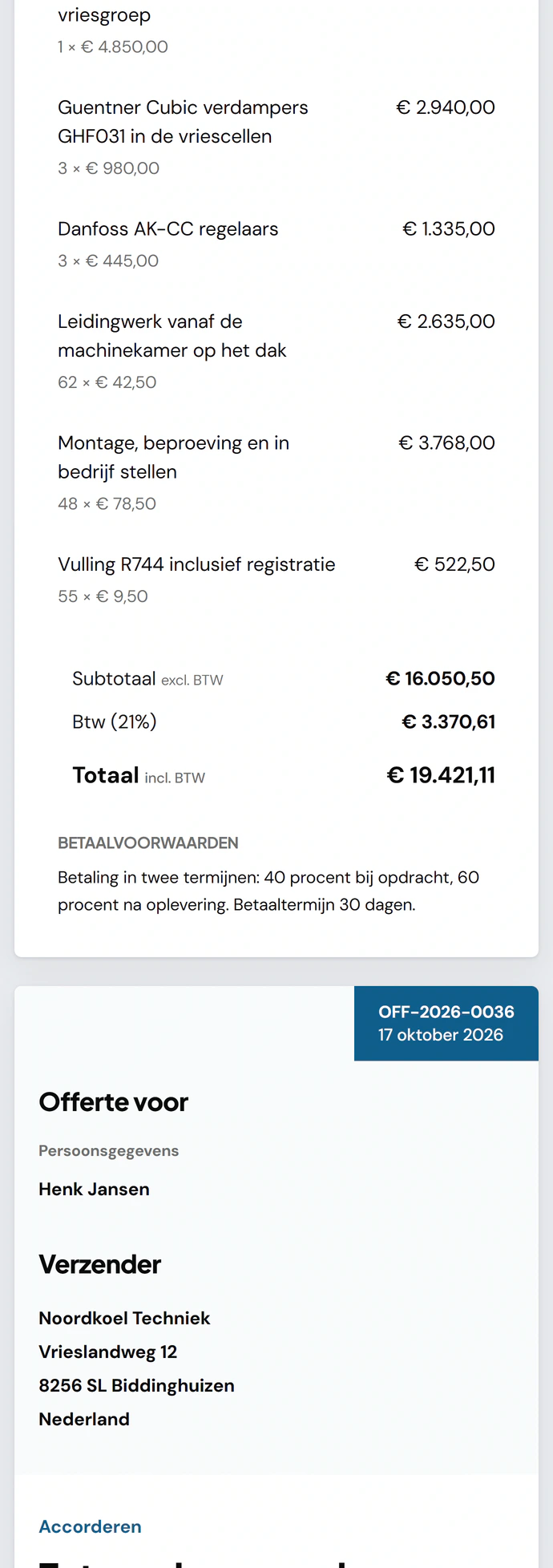 Vervolg van de Fikst-demofferte, deel 6 van 8.